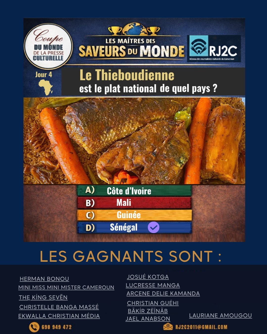 Grand Quizz des Saveurs – Jour 4 : le Sénégal à l’honneur